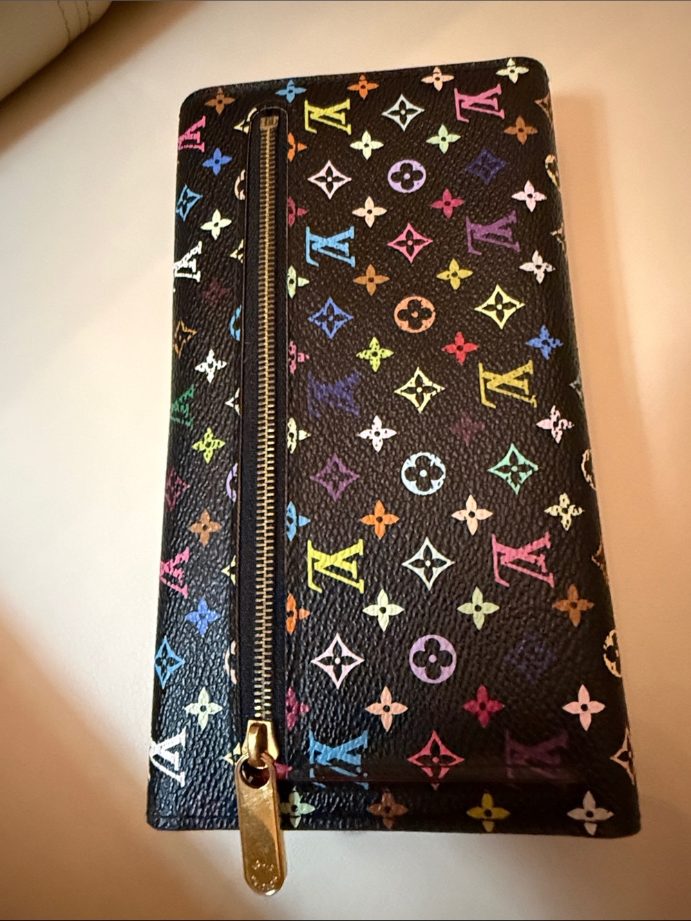 Louis Vuitton Vintage Black Multicolor Eugenie Monogram Wallet w/ Gold Hardware - Picture 8 of 10